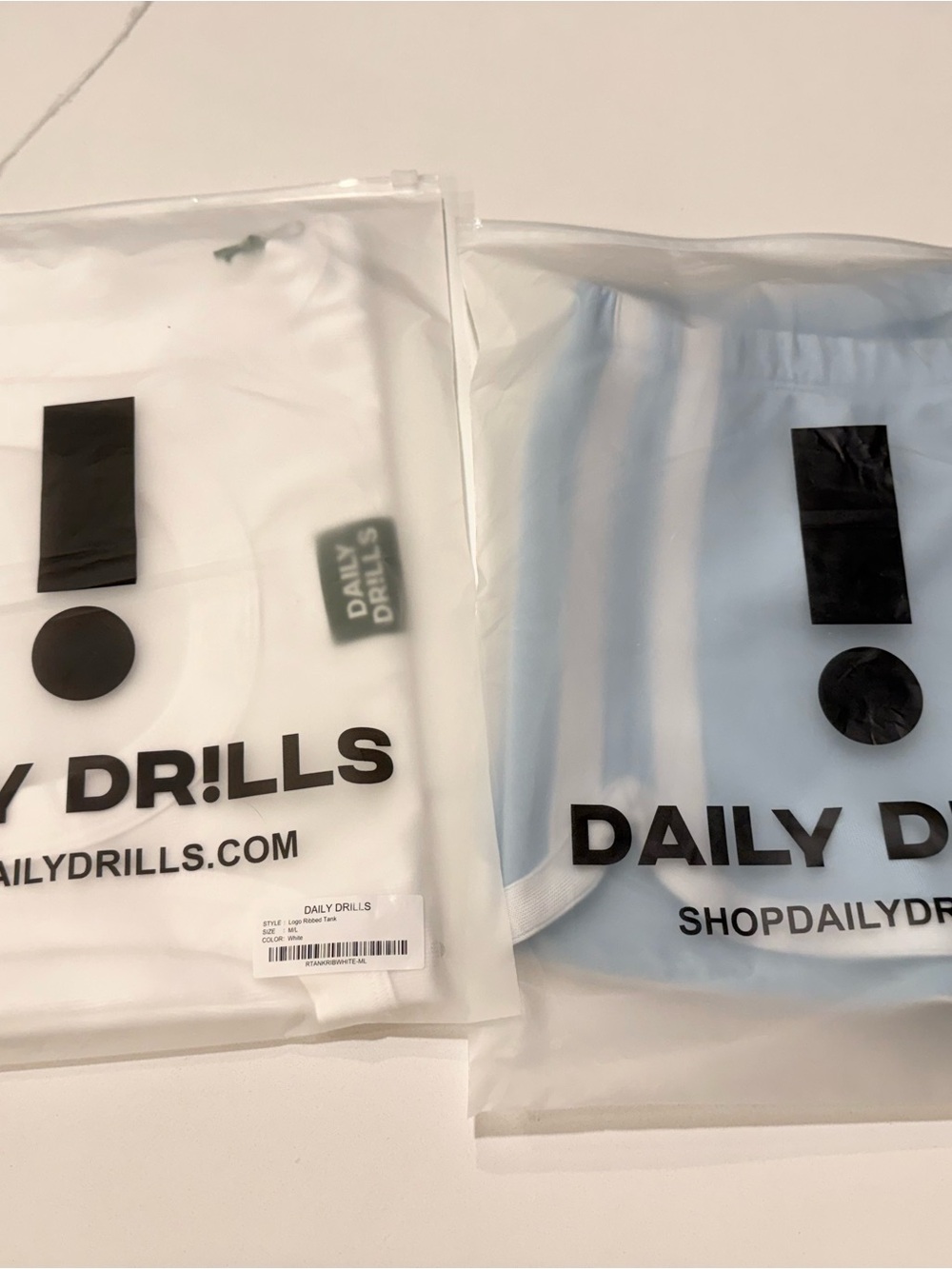 Daily Drills White tank/Blue Athletic Shorts
